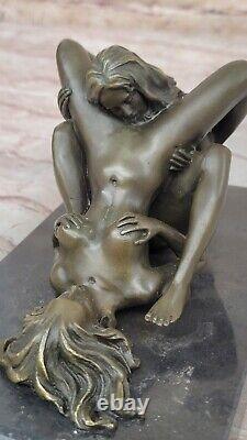 Modern Art Deco Bronze Sculpture Erotic Woman Metal Hand Chair Decor