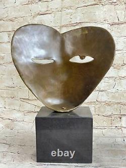 Modern Art Deco Faces by Picasso Bronze Sculpture Marble Base Figurine Decor