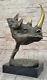 Modern Art Deco Handmade Bronze Copper Rhinoceros Sculpture