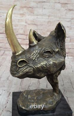 Modern Art Deco Handmade Bronze Copper Rhinoceros Sculpture