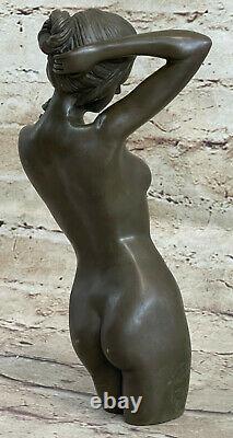 Modern Bronze Body Sculpture Builder Figure Art Deco Marble Socle