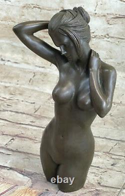 Modern Bronze Body Sculpture Builder Figure Art Deco Marble Socle