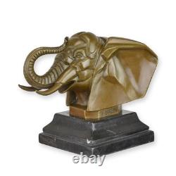 Modern Statue Bronze Sculpture Elephant Head Art Deco