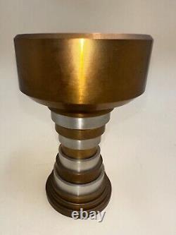 Modernist bronze Art Deco candle holder