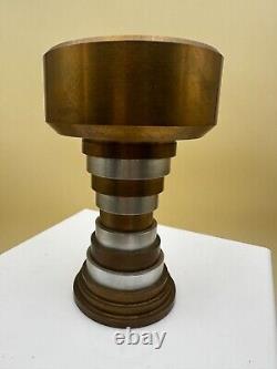 Modernist bronze Art Deco candle holder