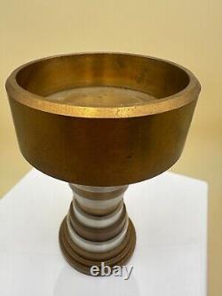 Modernist bronze Art Deco candle holder