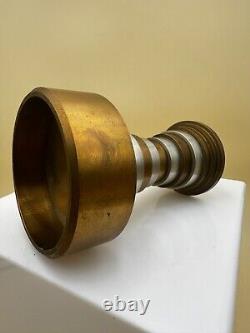 Modernist bronze Art Deco candle holder