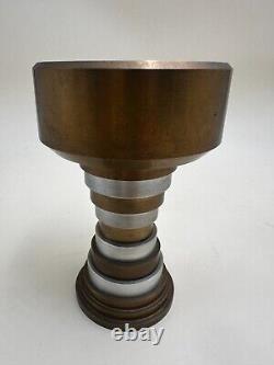 Modernist bronze Art Deco candle holder