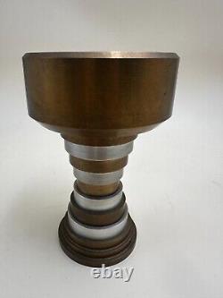 Modernist bronze Art Deco candle holder