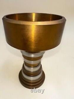 Modernist bronze Art Deco candle holder