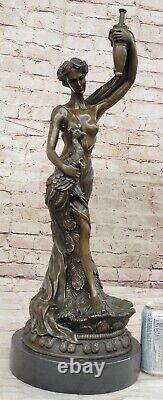 Moreau's Venus and Peacock Genuine Bronze Art Deco Sculpture Gift