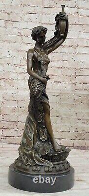 Moreau's Venus and Peacock Genuine Bronze Art Deco Sculpture Gift