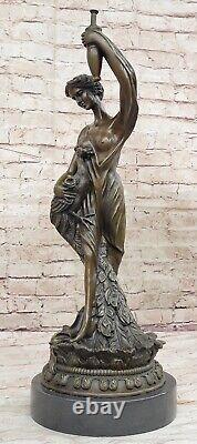 Moreau's Venus and Peacock Genuine Bronze Art Deco Sculpture Gift