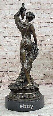 Moreau's Venus and Peacock Genuine Bronze Art Deco Sculpture Gift