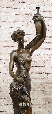 Moreau's Venus and Peacock Genuine Bronze Art Deco Sculpture Gift