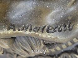 Moreau's Venus and Peacock Genuine Bronze Art Deco Sculpture Gift