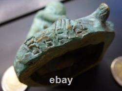 Mother and Child bronze, France Art Deco, signed Bofill, green patina, weight 265 g, height 8 cm