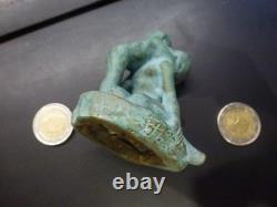 Mother and Child bronze, France Art Deco, signed Bofill, green patina, weight 265 g, height 8 cm