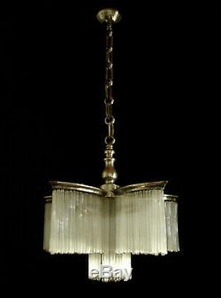 Mr. G. Boretti Art Deco Chandeliers Cataloged Bronze And Crystal Sticks 1930