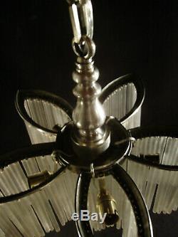 Mr. G. Boretti Art Deco Chandeliers Cataloged Bronze And Crystal Sticks 1930