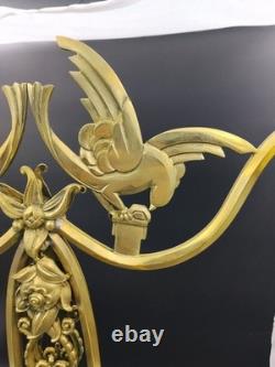 Muller Frères? Art Deco Double Bronze Lamp, 1925/30