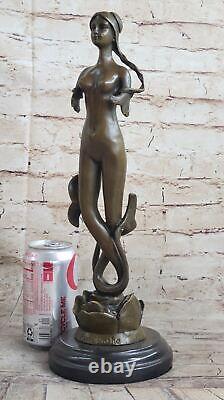 Mythical Art Deco 16 Grand Mermaid Bronze Sculpture Statue Classic Nude Gift Nr