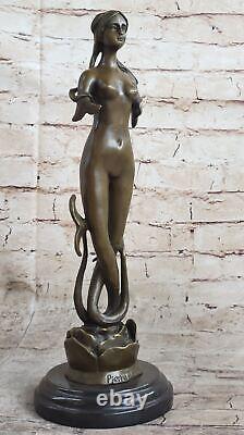 Mythical Art Deco 16 Grand Mermaid Bronze Sculpture Statue Classic Nude Gift Nr