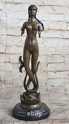 Mythical Art Deco 16 Grand Mermaid Bronze Sculpture Statue Classic Nude Gift Nr