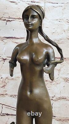 Mythical Art Deco 16 Grand Mermaid Bronze Sculpture Statue Classic Nude Gift Nr