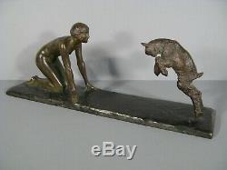 Naked Woman Bronze Sculpture Ancient Art Deco Signed Sylvestre Susse Foundry