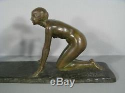 Naked Woman Bronze Sculpture Ancient Art Deco Signed Sylvestre Susse Foundry