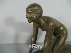 Naked Woman Bronze Sculpture Ancient Art Deco Signed Sylvestre Susse Foundry