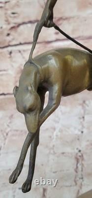 New Art Deco Bronze Statue, Original Diana the Huntress with Dogs Figurine