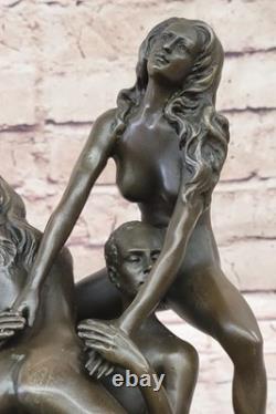 New Bronze Sculpture Chair Art Statue, Female Man Woman Erotic Quality Decor