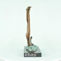 Nude Dancer Acrobatic Sexy Statue Sculpture Modern Style Art Deco Bronze