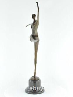 Nude Dancer Acrobatic Statue Sculpture Sexy Modern Style Art Deco Bronze