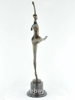 Nude Dancer Acrobatic Statue Sculpture Sexy Modern Style Art Deco Bronze