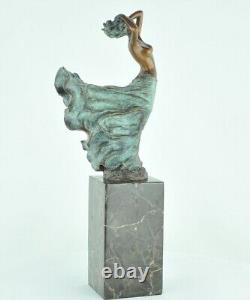 Nude Dancer Sexy Statue Sculpture in Art Deco Style Art Nouveau Massi Bronze