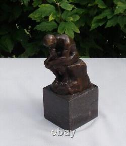 Nude Figure Sculpture in Art Deco Style and Solid Bronze