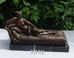 Nude Lady Sculpture, Sexy Art Deco / Art Nouveau Style Bronze Statue