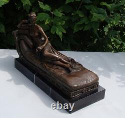 Nude Lady Sculpture, Sexy Art Deco / Art Nouveau Style Bronze Statue
