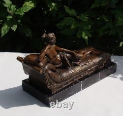 Nude Lady Sculpture, Sexy Art Deco / Art Nouveau Style Bronze Statue
