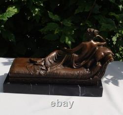 Nude Lady Sculpture, Sexy Art Deco / Art Nouveau Style Bronze Statue