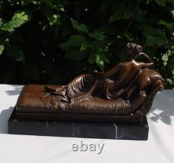 Nude Lady Sculpture, Sexy Art Deco / Art Nouveau Style Bronze Statue