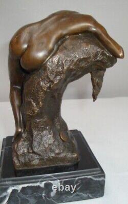 Nude Lady Sexy Style Art Deco Style Art Nouveau Bronze Statue Sculpture Demoiselle