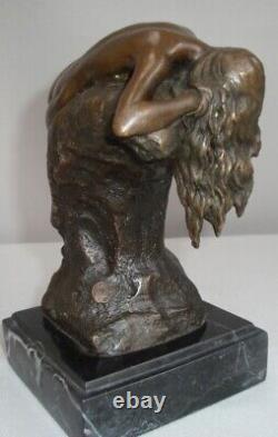 Nude Lady Sexy Style Art Deco Style Art Nouveau Bronze Statue Sculpture Demoiselle