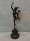 Nude Mercury Statue Sculpture In Art Deco Style Solid Bronze Signed