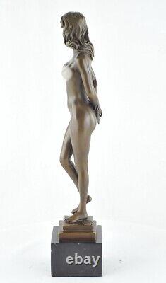 Nude Sexy Dancer Sculpture in Art Deco and Art Nouveau Style, Bronze Massi