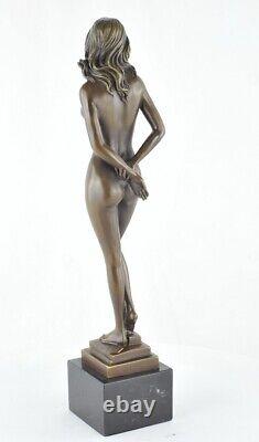 Nude Sexy Dancer Sculpture in Art Deco and Art Nouveau Style, Bronze Massi