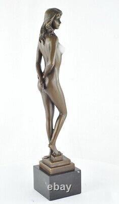 Nude Sexy Dancer Sculpture in Art Deco and Art Nouveau Style, Bronze Massi